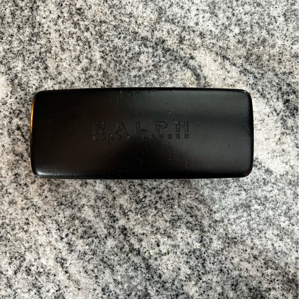 Ralph Ralph Lauren black leather hard case eyeglass glasses eyeglasses